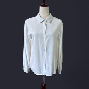Nwot White Linen Button Up